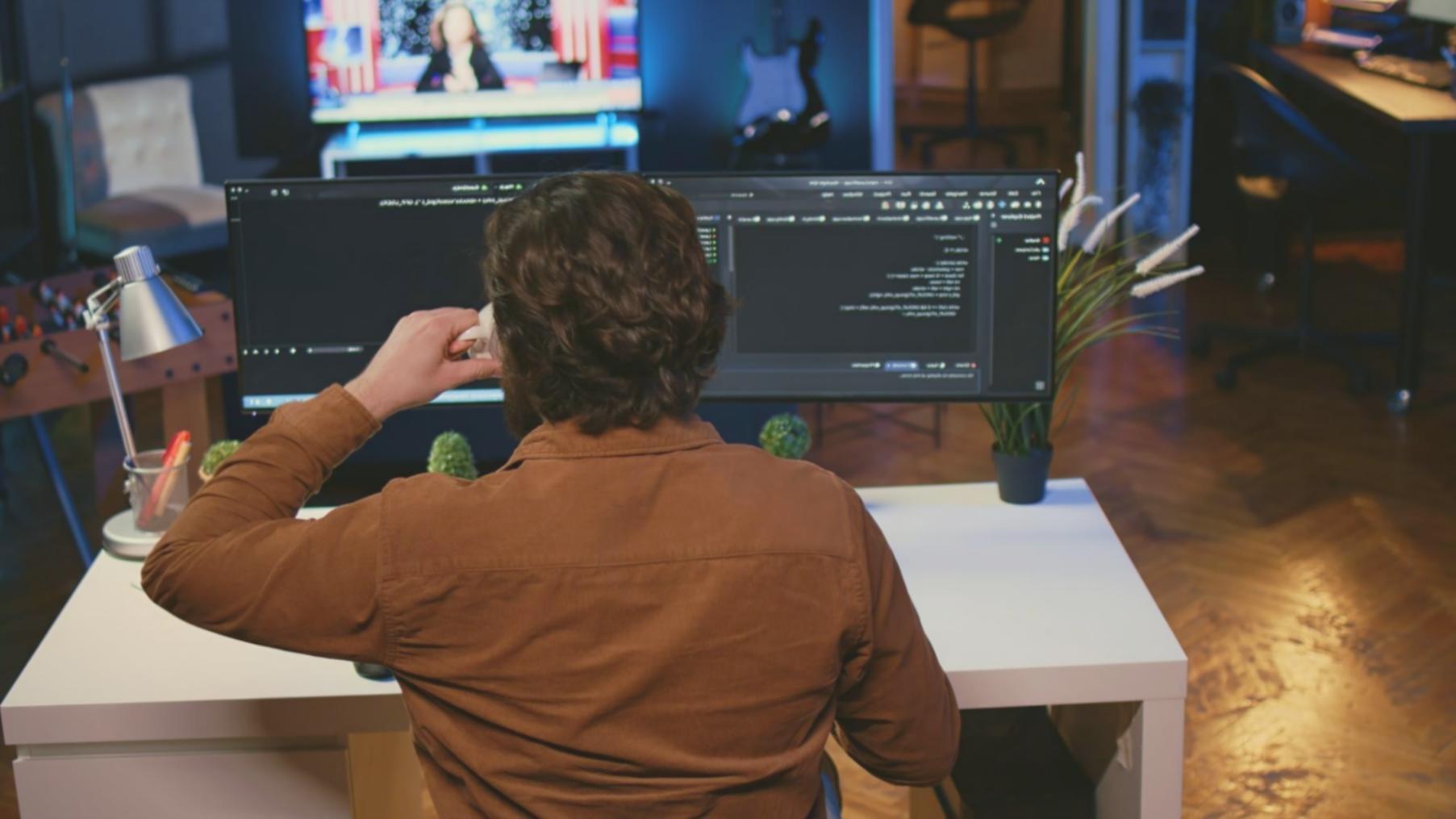 Technical team collaborating on automated system programming and service integration